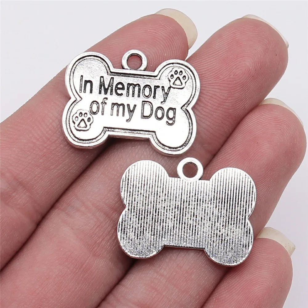 25x19mm 3.2g Multicolor zinc alloy Dog Bone charm pendant for pet necklace bracelet DIY making