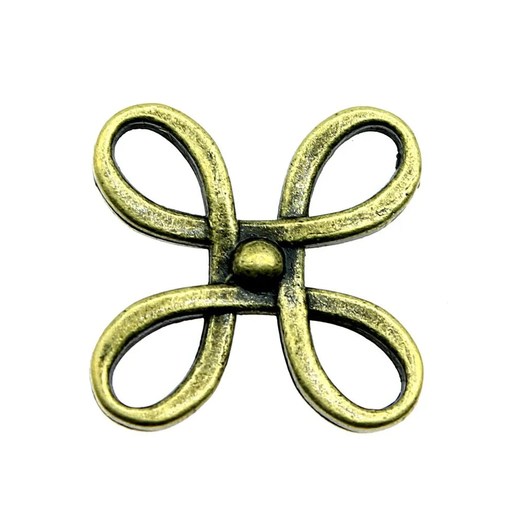 18x23mm 1.6g Multicolor Zinc Alloy Chinese Knot Connector Charm Pendant for DIY Necklace Making