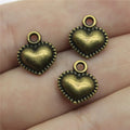 13x11mm 1.5g Multicolor Zinc Alloy Heart Charm Pendant for DIY Handmade Bracelet Necklace Making