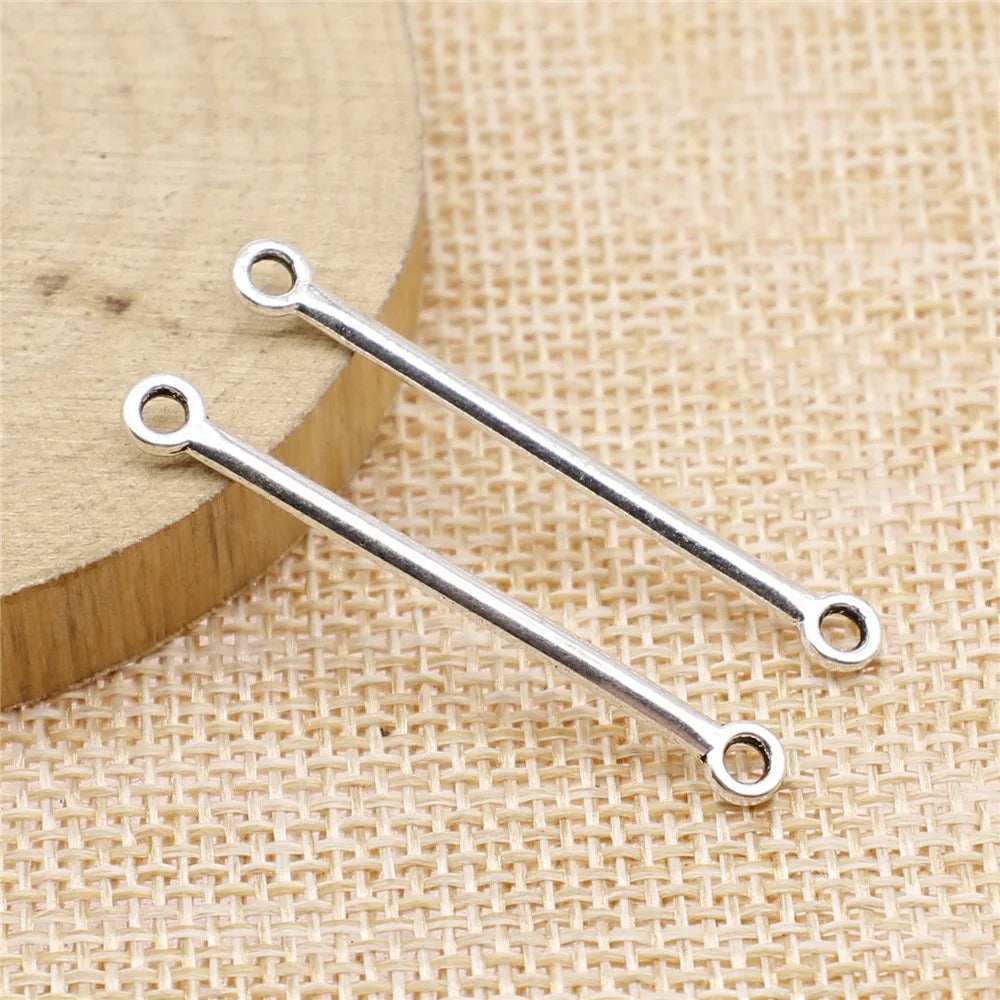 4x40mm 0.8g Multicolor Zinc Alloy Slim Bar Connector Charm for DIY Necklace Bracelet Making