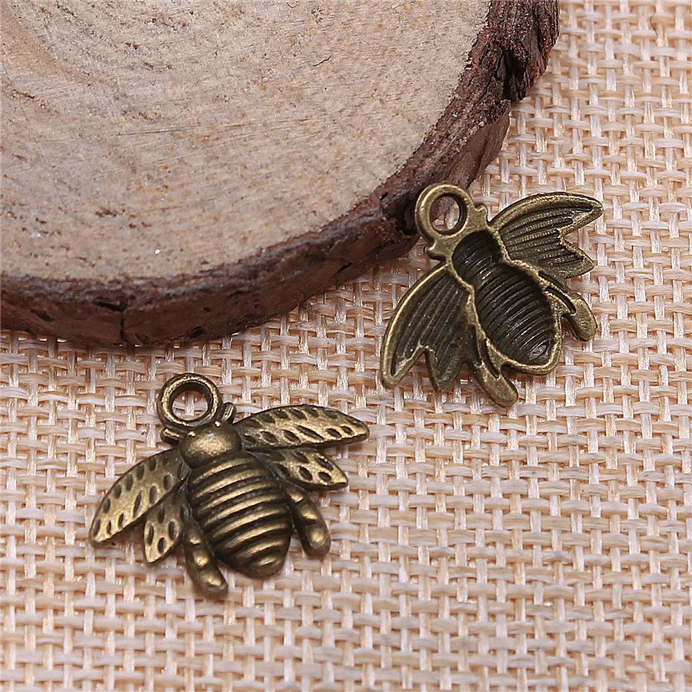 20x16mm 1.1g Multicolor Zinc Alloy Bee Insect Charm Pendant for DIY Bracelet Necklace Making