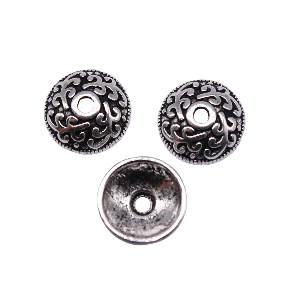 12x12x4mm 0.7g Multi-Color Zinc Alloy Flower Bead Caps for DIY Beaded Bracelet Jewelry Making