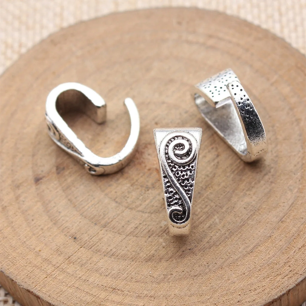 16x14mm 2g Antique Silver Zinc Alloy Dotted Swirl Button Charm Pendant for DIY Jewelry Making