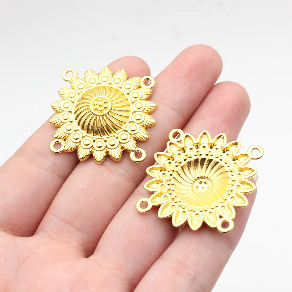 31x31mm 4.4g Multicolor Zinc Alloy 4 Hole Connector Charm for Body Chain Waist Chain Headpiece DIY