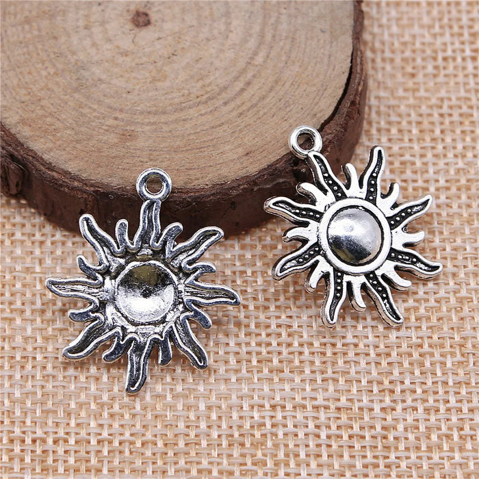 28x25mm 2g Multicolor Zinc Alloy Sun Charm Pendant for DIY Necklace Bracelet Jewelry Making