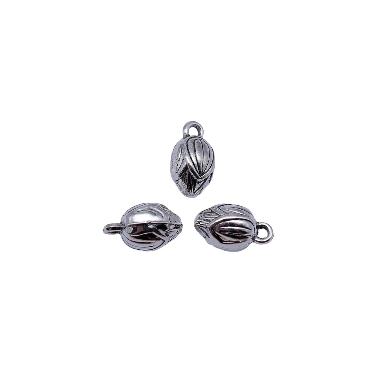 11x6.4x6.4mm 1.25g Antique Silver Zinc Alloy 3D Lotus Charm Pendant for Necklace Bracelet DIY Jewelry