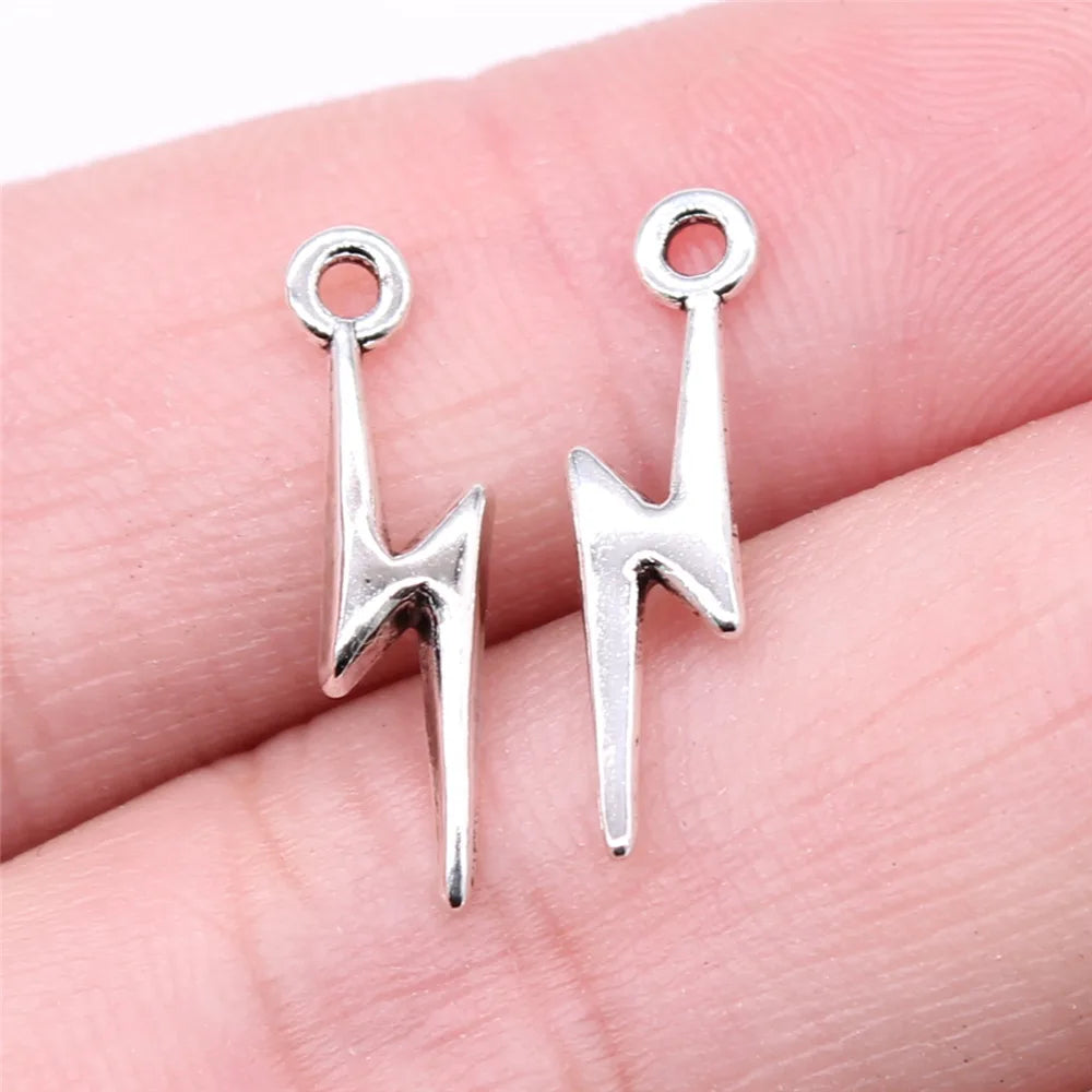 20x5mm 0.45g Multicolor Zinc Alloy Lightning Charm Pendant for DIY Necklace Bracelet Jewelry Making