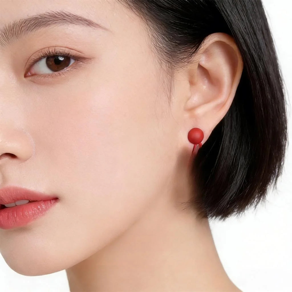Guochao New Chinese Enamel Alloy Asymmetric Geometric New Year Drop Earrings