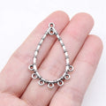 39x26mm 1.8g Multicolor Zinc Alloy Teardrop Earring Connector Charms for DIY Earrings Jewelry Making