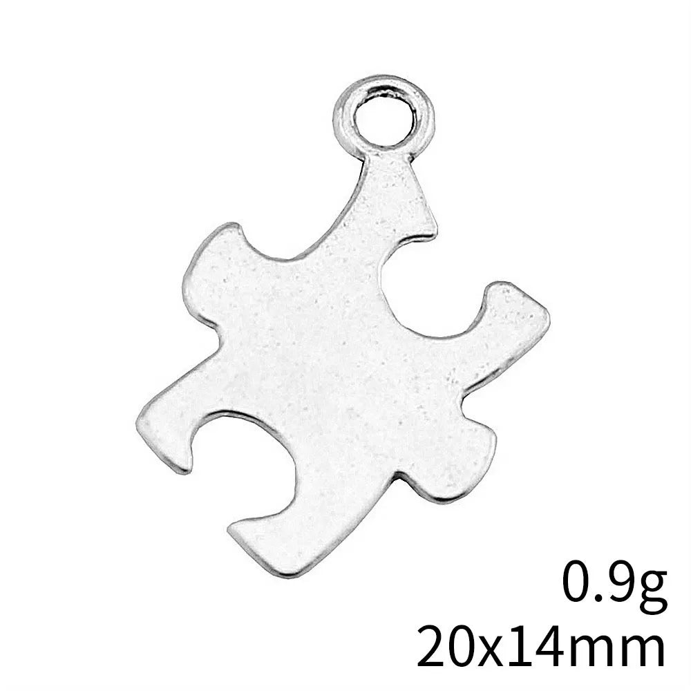 20x14mm 0.9g Antique Silver Zinc Alloy Puzzle Charm Pendant for DIY Necklace Bracelet Making