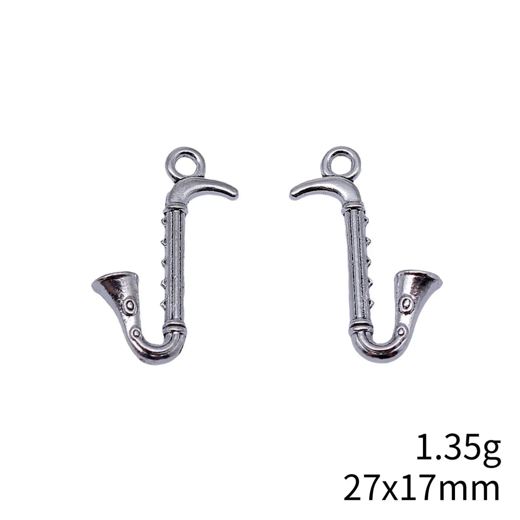 27x17mm 1.35g Multicolor Zinc Alloy Saxophone Charm Pendant for DIY Music Theme Jewelry Making