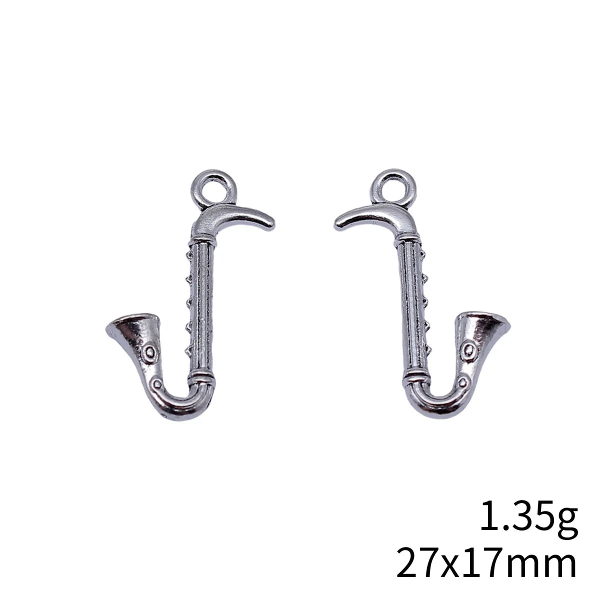 27x17mm 1.35g Multicolor Zinc Alloy Saxophone Charm Pendant for DIY Music Theme Jewelry Making