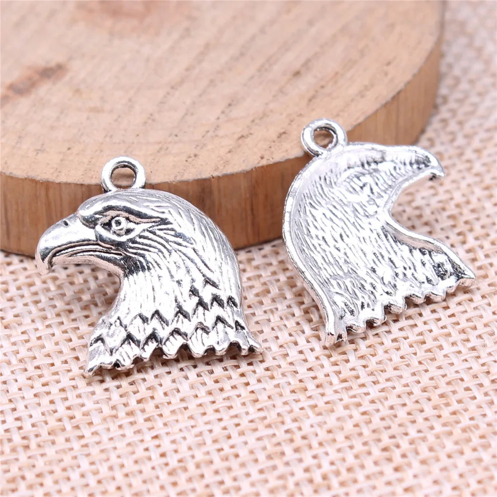 21x19mm 1.8g Multicolor Zinc Alloy Eagle Head Charm Pendant for Necklace Bracelet DIY Making