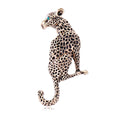 Vintage Leopard Brooch With Black Enamel Spots And Green Rhinestone Eye, Elegant Alloy Lapel Pin Gift