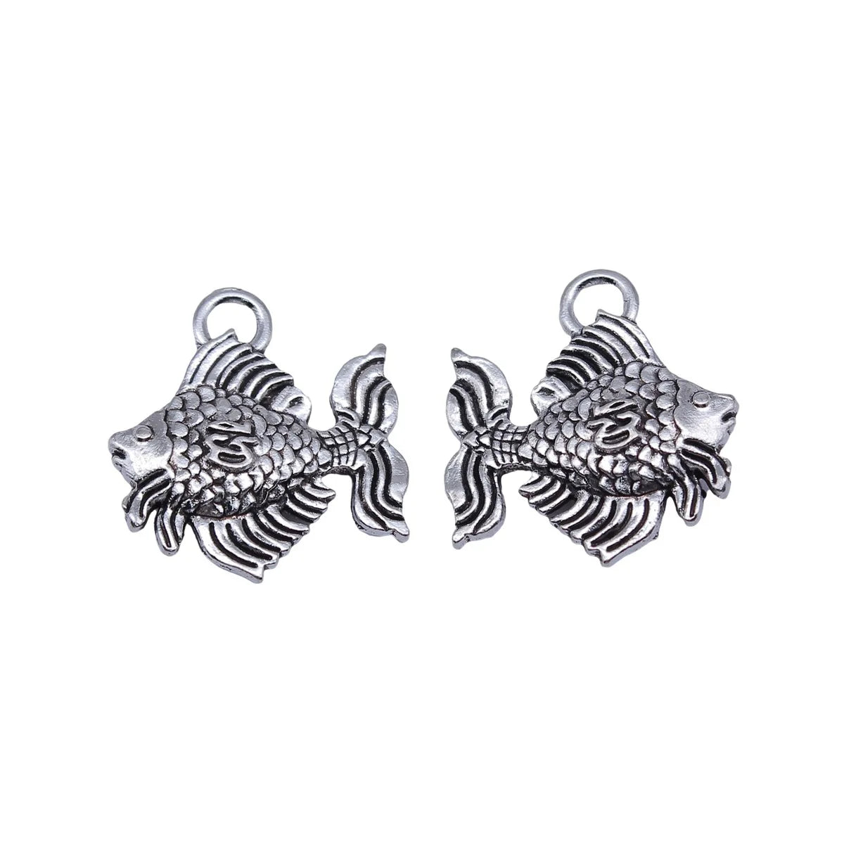23x21mm 3.7g Antique Silver Zinc Alloy Ornamental Fish Charm Pendant for Necklace Bracelet DIY Jewelry