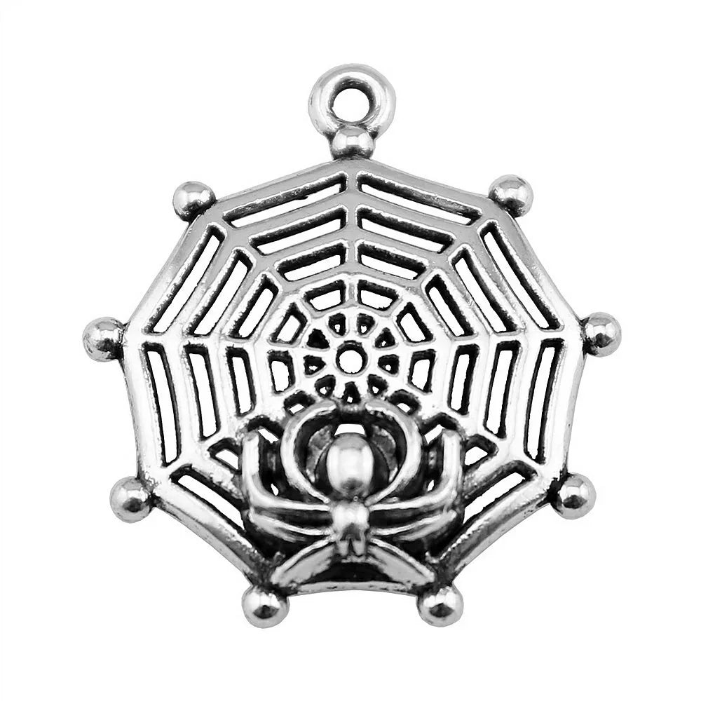 30x27mm 3.3g Multicolor Zinc Alloy Spider Web Charm Pendant for DIY Necklace Bracelet Jewelry Making