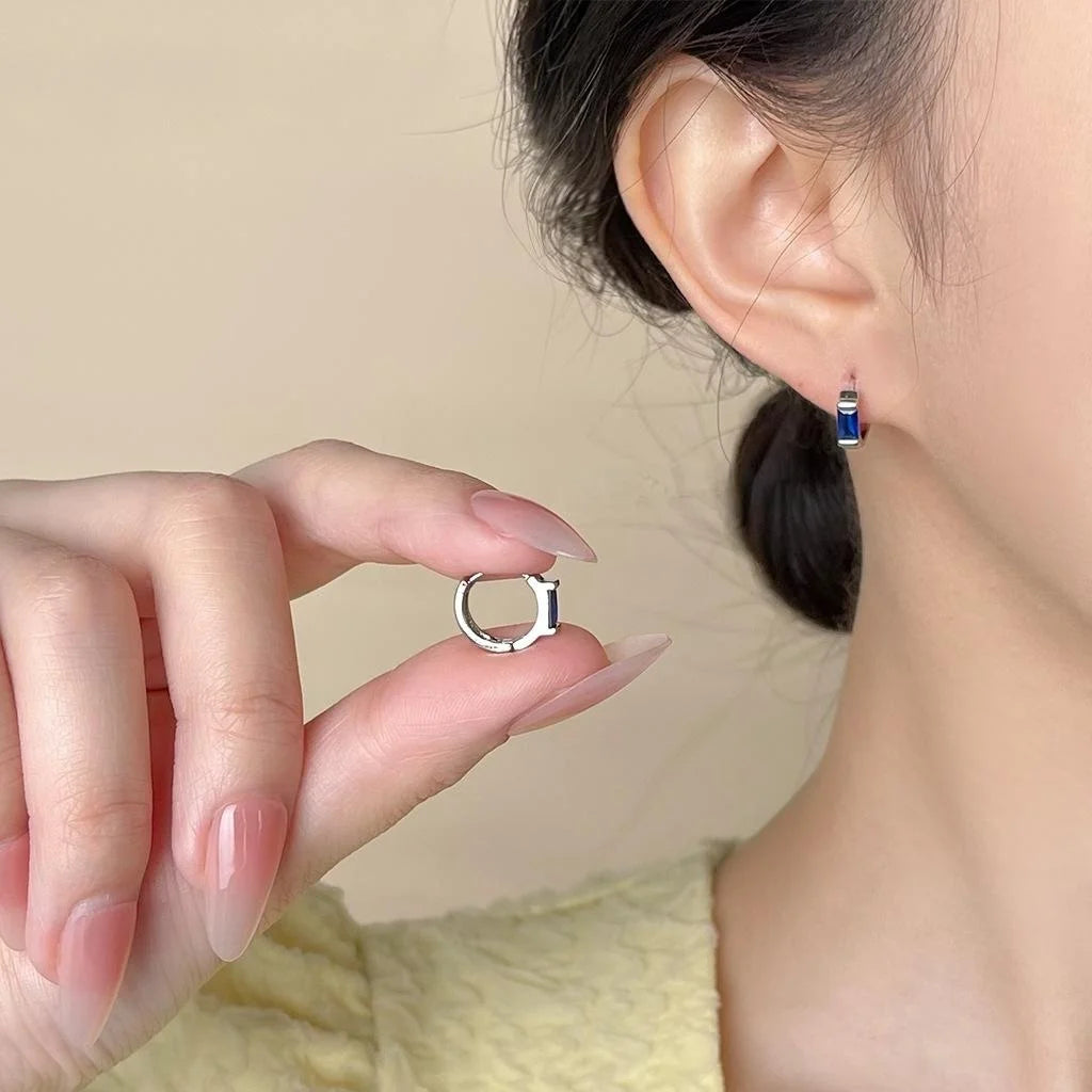 Minimalist Geometric Round Zircon Drop Earrings Copper For Women