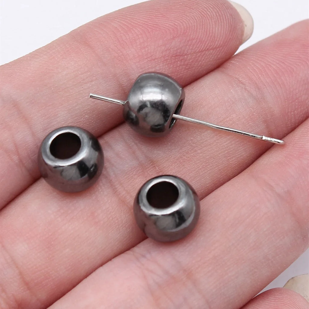 9.9x9.9x7.3mm 1.9g Multicolor Zinc Alloy Smooth Round Spacer Beads for DIY Necklace Bracelet Making