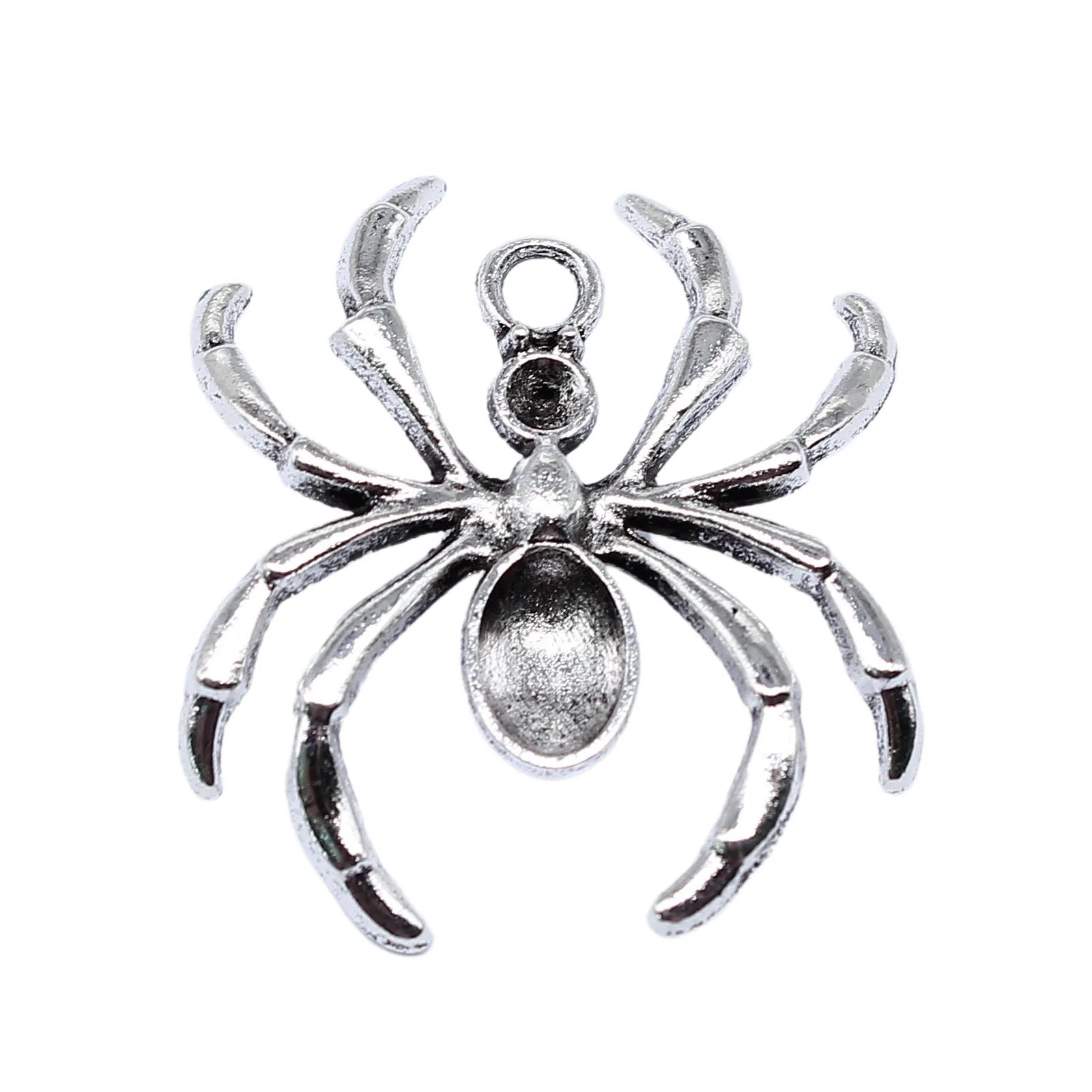 31x28mm 3.1g Antique Silver Zinc Alloy Spider Charm Pendant for DIY Gothic Jewelry Making
