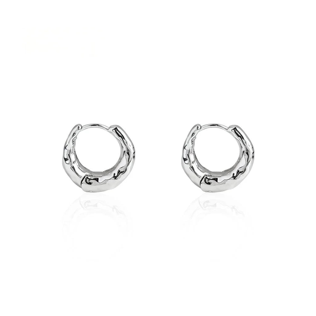 18K Gold Plated Copper Geometric Round Drop Earrings, Light Luxury Tarnish Resistant Jewelry