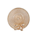Vintage Gold Alloy Straw Beach Hat Bow Brooch, Elegant Japanese Style Lapel Pin Suit Accessory Gift