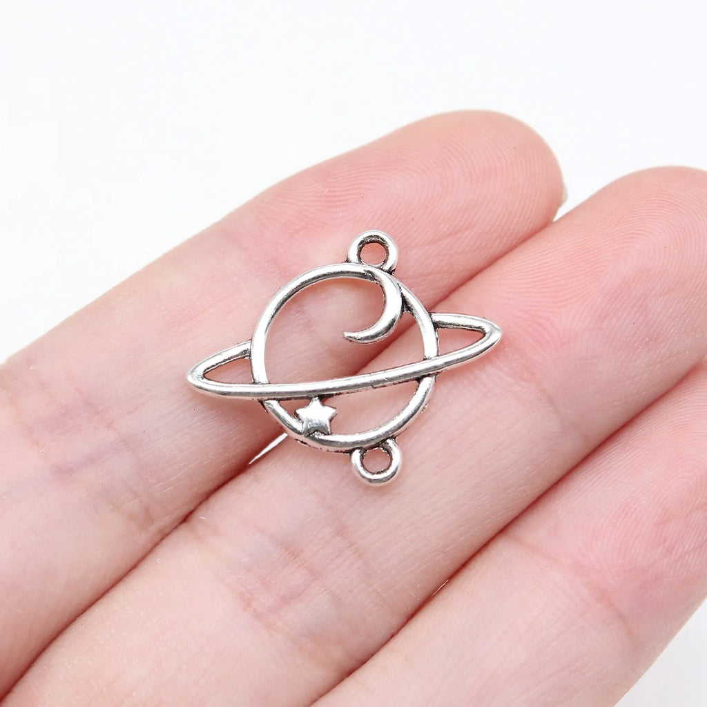 18x22mm 0.62g Antique Silver Zinc Alloy Celestial Charm Pendant for Handmade Necklace Bracelet Jewelry