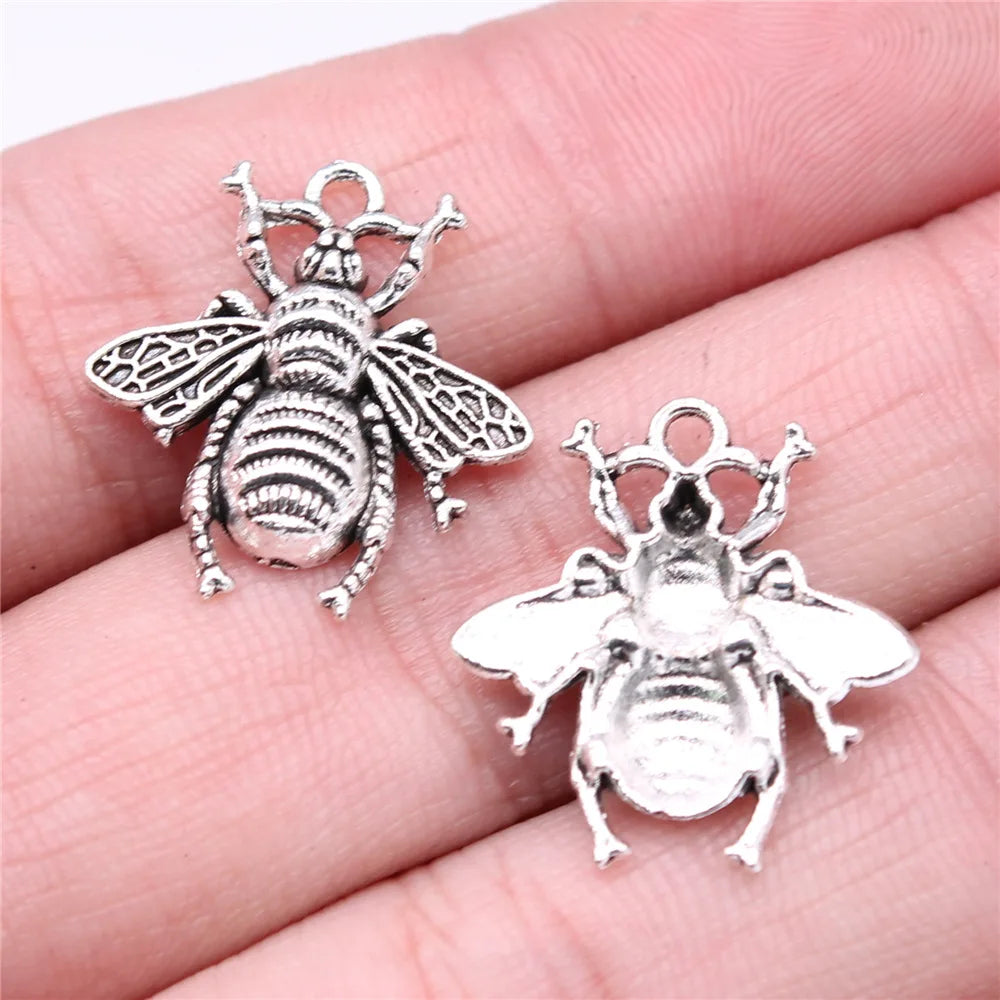 21x20mm 1.16g Multicolor Zinc Alloy Bee Charm Pendant for DIY Necklace Bracelet Jewelry Making