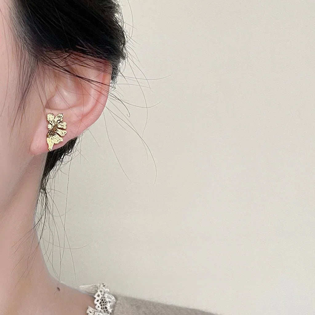 Vintage Baroque Freshwater Pearl Drop Earrings Copper Asymmetric Floral Geometric Jewelry