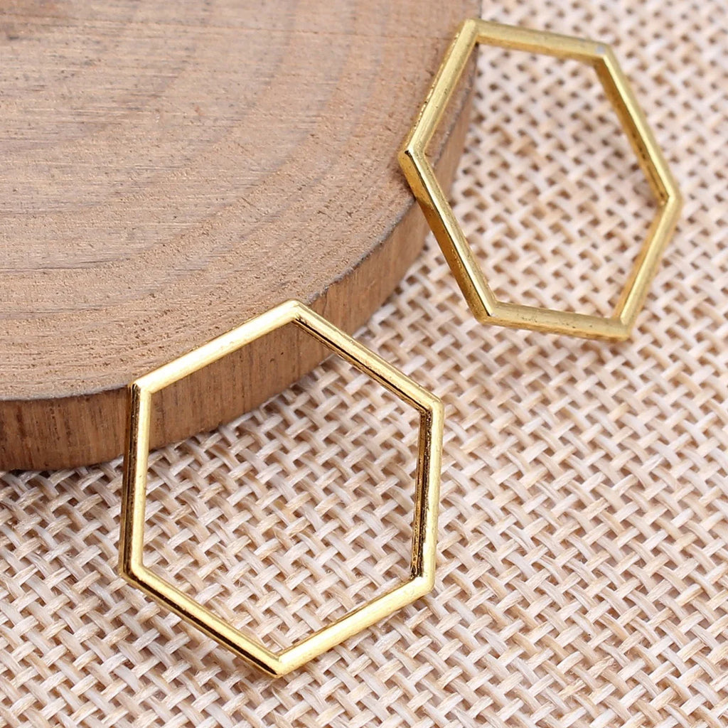 20x20mm 0.9g Multicolor Zinc Alloy Hexagon Honeycomb Charm Pendant for DIY Earrings Jewelry Making