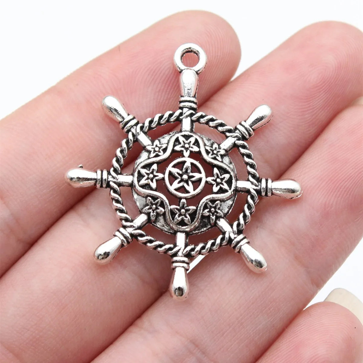 38x34mm 4.2g Multicolor Zinc Alloy Rudder Charm Pendant for DIY Necklace Bracelet Accessories