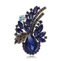 Luxury Green Crystal Rhinestone Leaf Bouquet Alloy Brooch For Women, Elegant Lapel Pin Suit Accessory