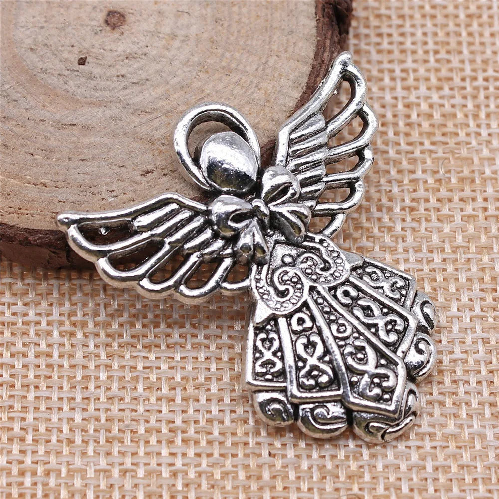 42x39mm 10.1g Multicolor Zinc Alloy Angel Figure Charm Pendant for DIY Necklace Bracelet Making