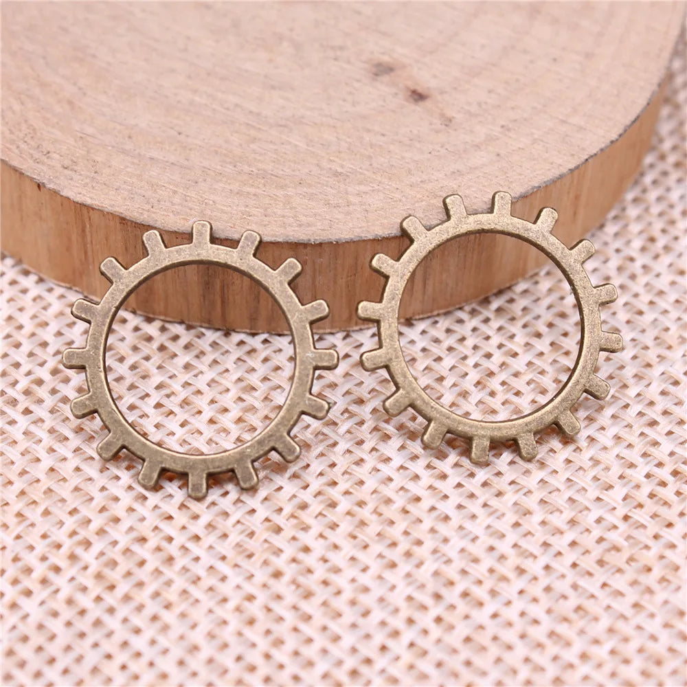 19x19mm 0.7g Multicolor Zinc Alloy Gear Charm Pendant for DIY Steampunk Necklace Bracelet Making