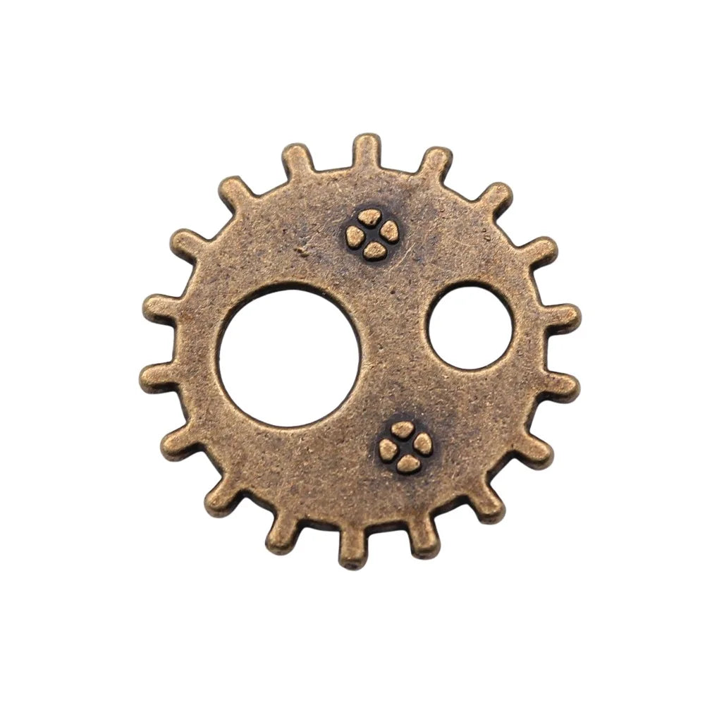 19x19mm 1.8g Multi-Color Zinc Alloy Gear Charm Pendant for Necklace Bracelet DIY Jewelry Making