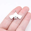 18x28mm 2.2g Antique Silver Tone Zinc Alloy Upside Down Bat Double Sided Charm Pendant for DIY Jewelry Making