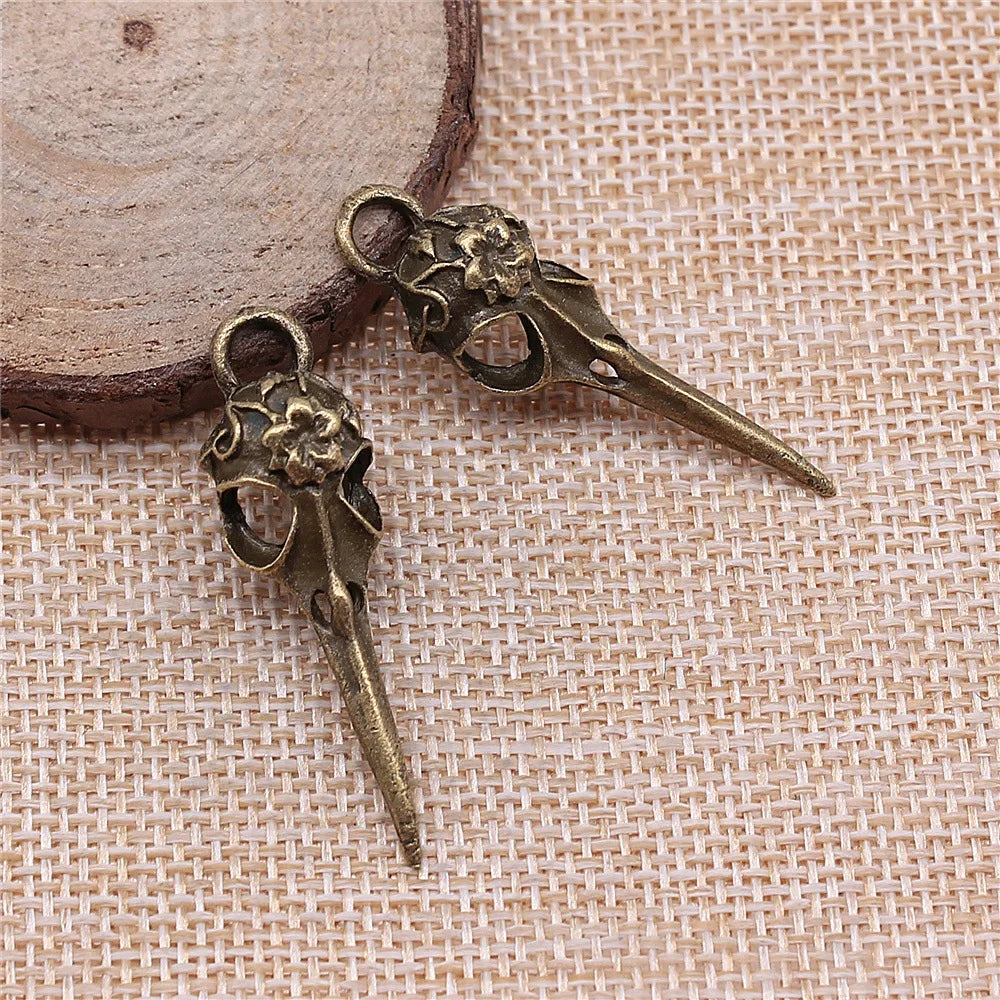 41x12mm 4.1g Multicolor Zinc Alloy Flying Animal Skull Bird Beak Charm Pendant for DIY Jewelry Making