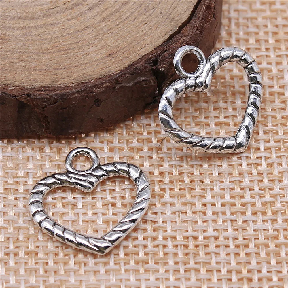 17x17mm 0.9g Multicolor Zinc Alloy Small Heart Charm Pendant for DIY Bracelet Necklace Making