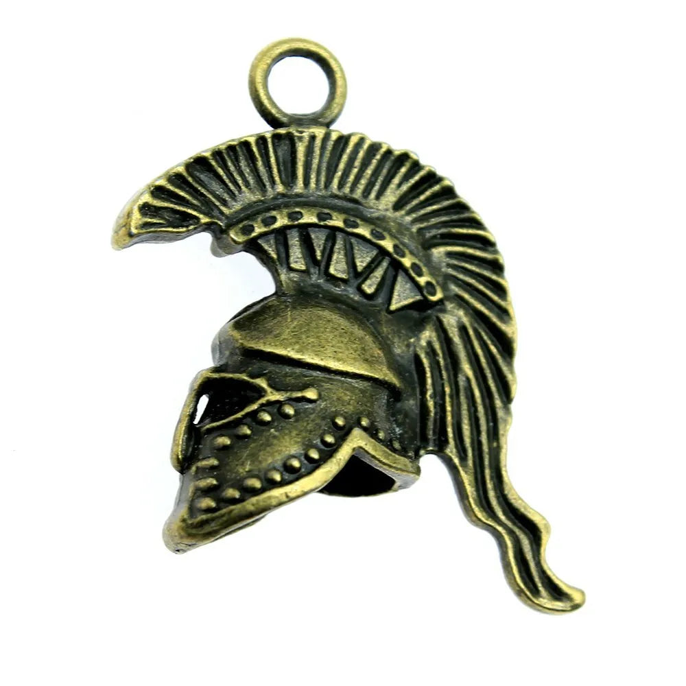 36x28x14mm 9.6g Antique Silver Zinc Alloy 3D Roman Warrior Helmet Charm Pendant for DIY Jewelry Making