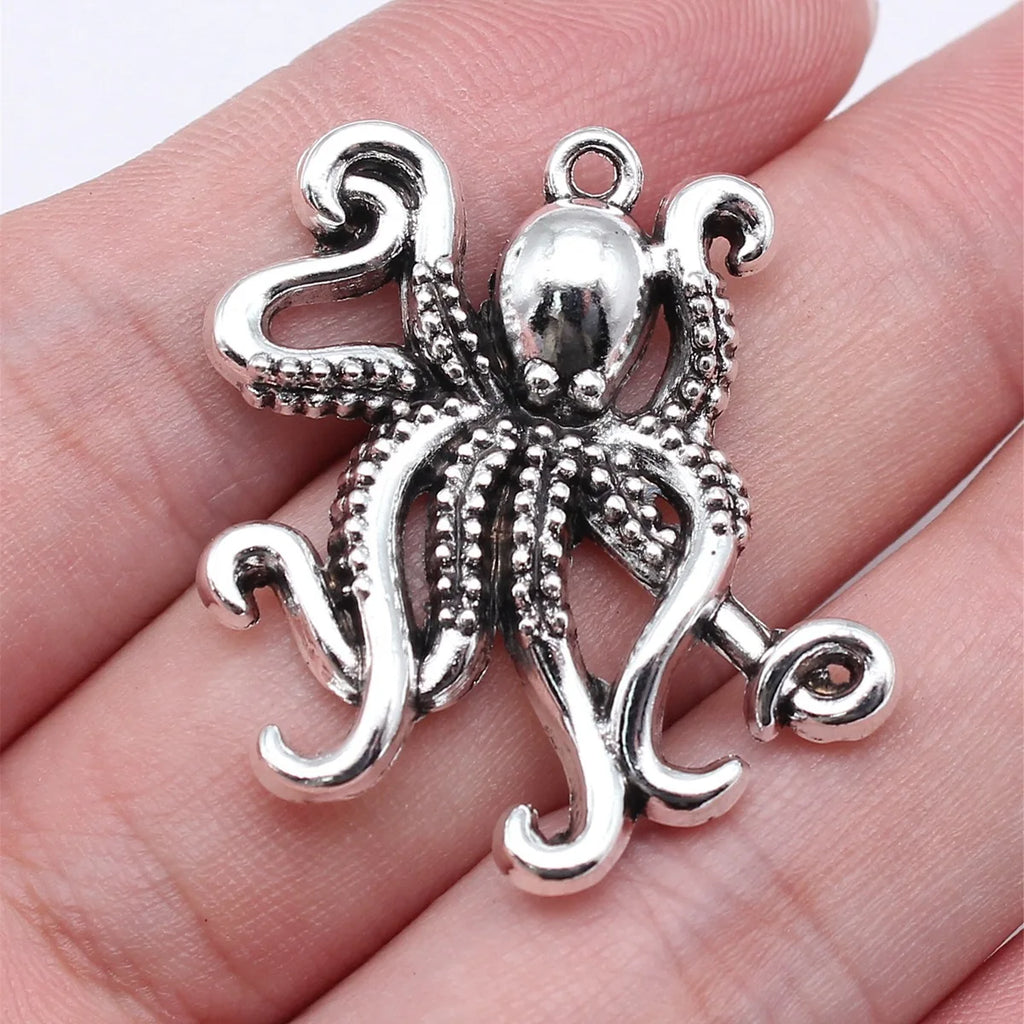 34x31mm 5.5g Multicolor Zinc Alloy Octopus Fish Charm Pendant for DIY Necklace Bracelet Jewelry Making