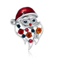 Luxury Santa Claus Enamel Rhinestone Brooch, Festive Alloy Lapel Pin Corsage For Christmas Gift Suit Accessory