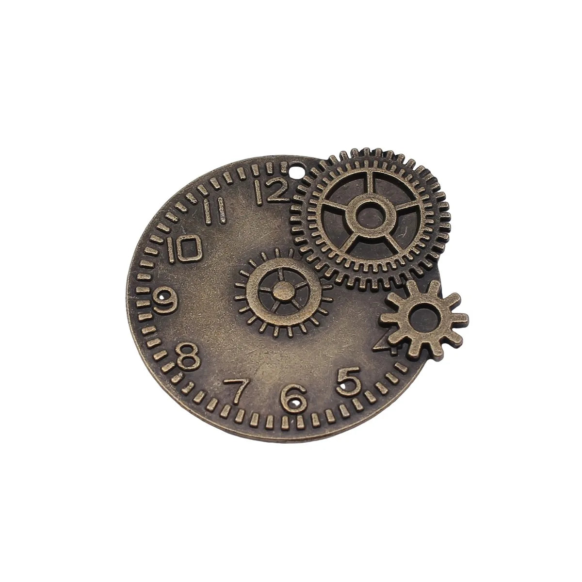 49x43mm 12g Multicolor Zinc Alloy Steampunk Gear Clock Charm Pendant for DIY Necklace Bracelet