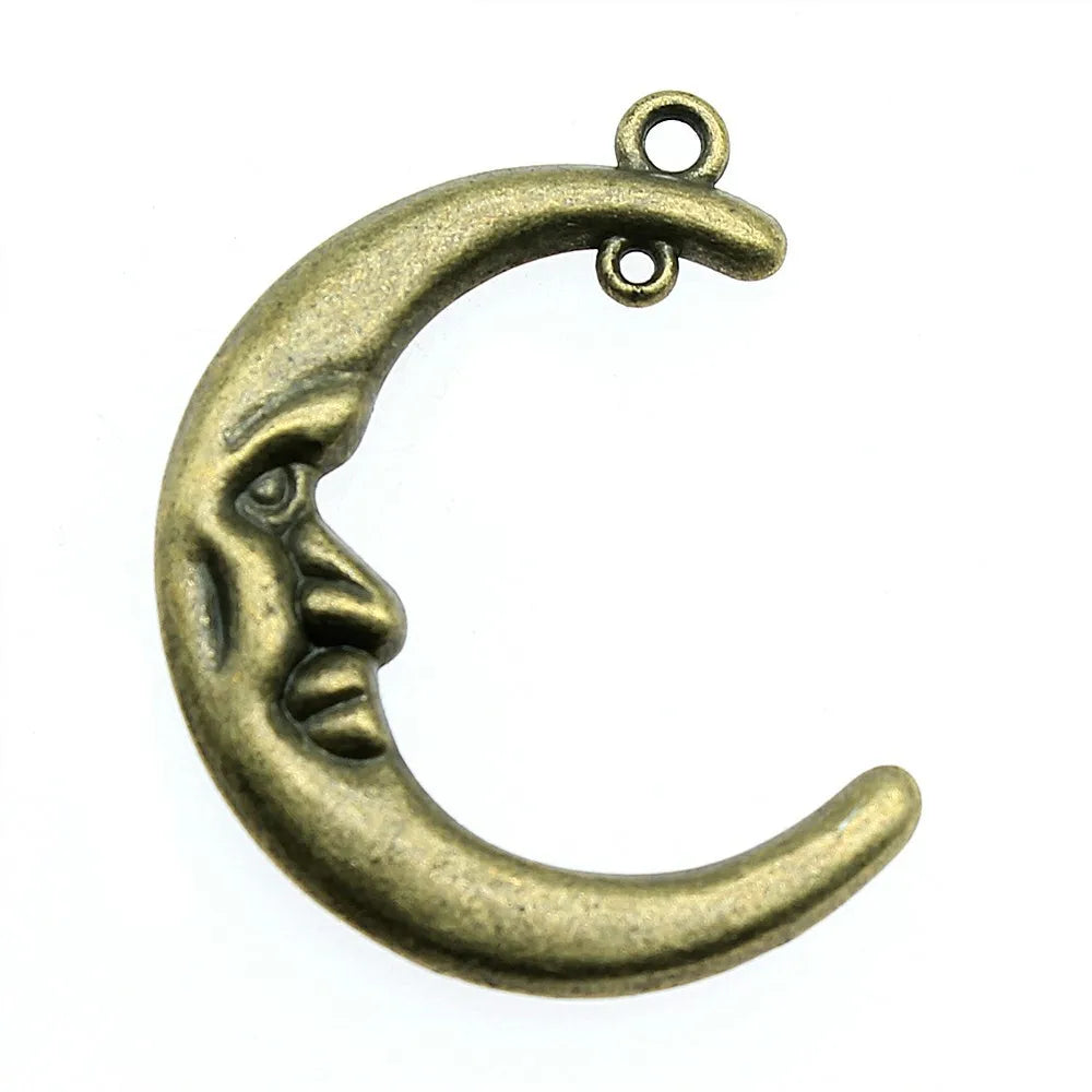 39x30mm 7.8g Multicolor Zinc Alloy Moon Connector Charm for DIY Necklace Bracelet Jewelry Making