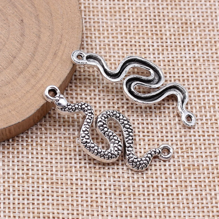 41x15mm 2.4g Antique Silver Tone Zinc Alloy Snake Connector Charm for DIY Necklace Bracelet Making