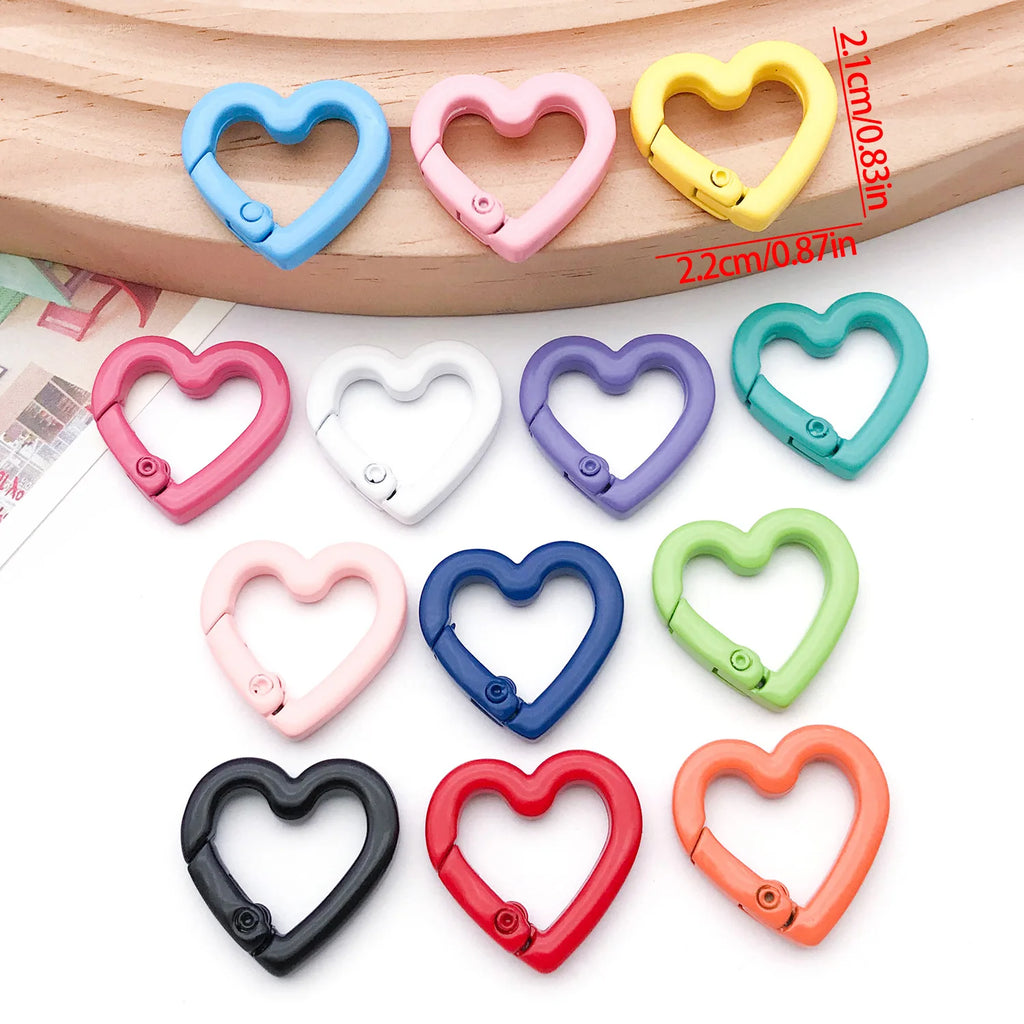 Enamel Zinc Alloy Dog Heart Lobster Clasps