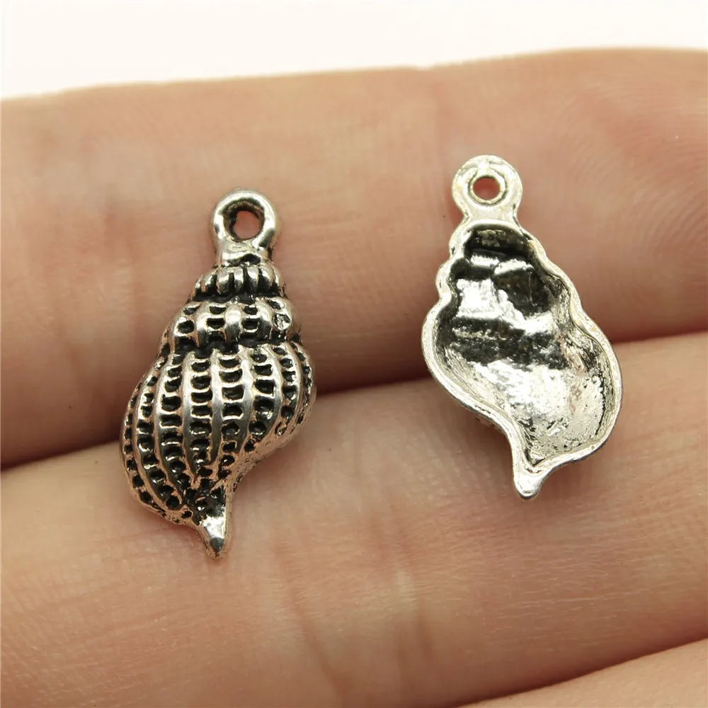 20x10x4mm 1g Antique Silver Zinc Alloy Conch Shell Charm Pendant for DIY Necklace Bracelet Making