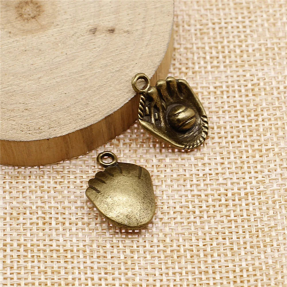 20x14mm 2.3g Multicolor Zinc Alloy Baseball Charm Pendant for DIY Sports Necklace Bracelet Jewelry