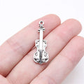 31x11mm 1.7g Antique Silver Zinc Alloy Violin Charm Pendant for DIY Jewelry Making