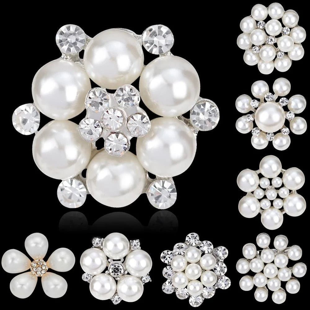 Elegant Pearl Rhinestone Flower Brooch For Women Mini Corsage Lapel Pin Suit Accessory Gift