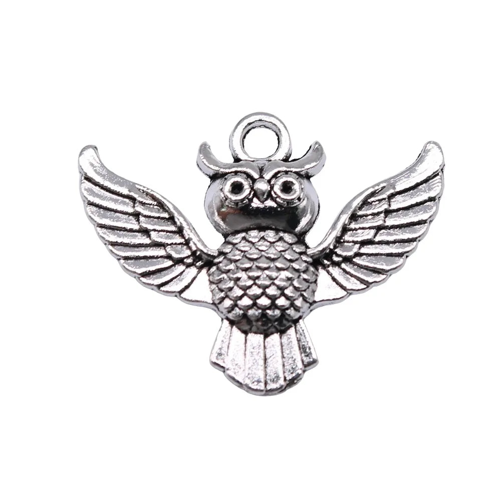 30x24mm 2.2g Multicolor Zinc Alloy Owl Cat Charm Pendant for DIY Necklace Bracelet Jewelry Making
