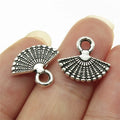 14x12mm 0.8g Antique Silver Zinc Alloy Fan Charm Pendant for Vintage DIY Necklace Bracelet Making